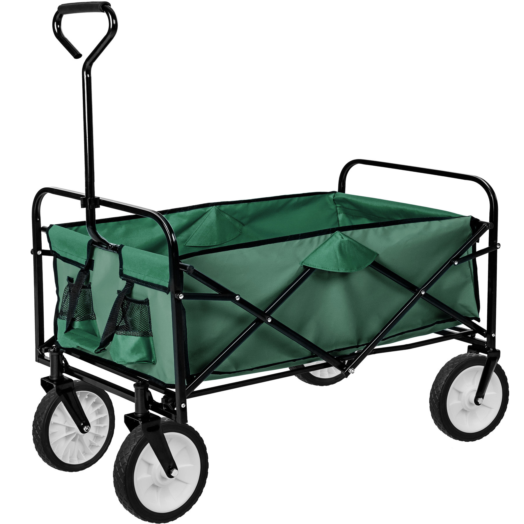 tectake Garden trolley foldable - garden cart, beach trolley, trolley cart - green